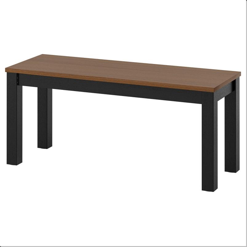 ALHULT オールフルト ベンチ - ブラック/ブラウン 103x36cm