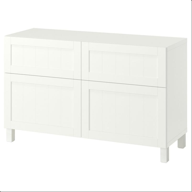 BESTA ベストー 収納コンビネーション 扉/引き出し付き - ピープマカレ ホワイト/ストゥッバルプ ホワイト 120x42x74cm