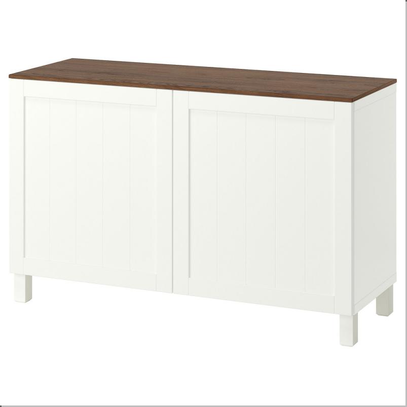 BESTA ベストー 収納コンビネーション 扉付 - ホワイト/ピープマカレ ホワイト 120x42x75cm