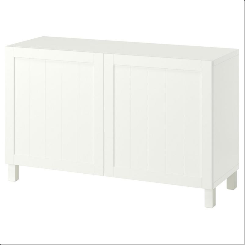 BESTA ベストー 収納コンビネーション 扉付 - ピープマカレ ホワイト/ストゥッバルプ ホワイト 120x42x74cm