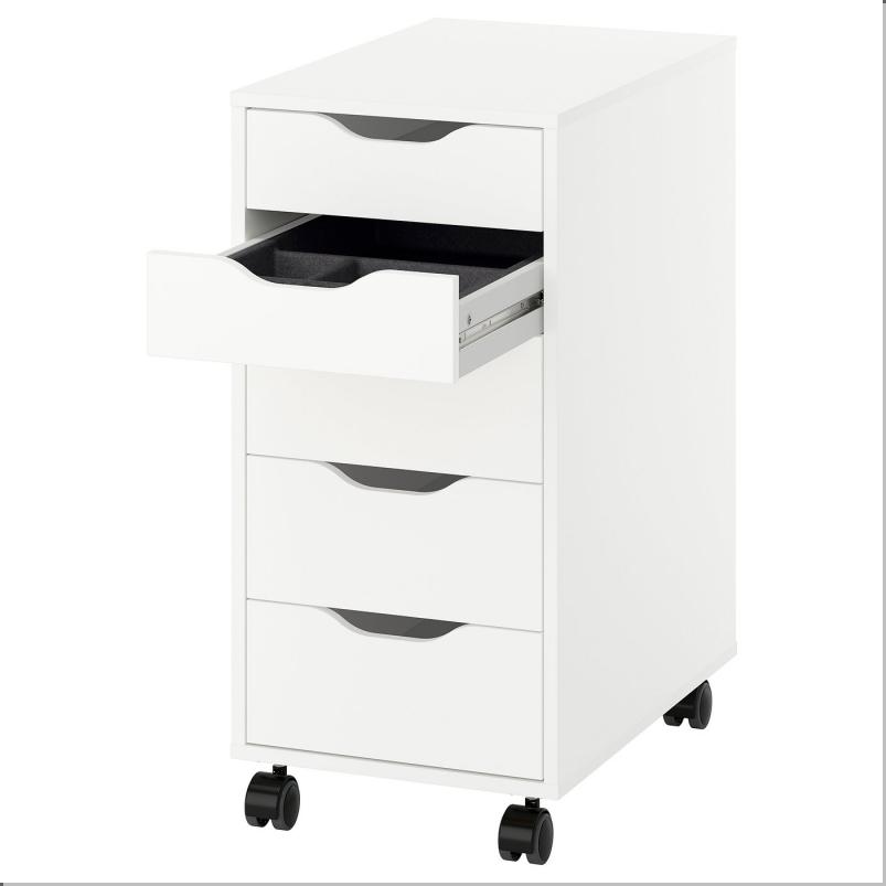 ALEX アレクス 引き出しユニット キャスター付き - インサート付き ホワイト/ブラック 36x76 cm