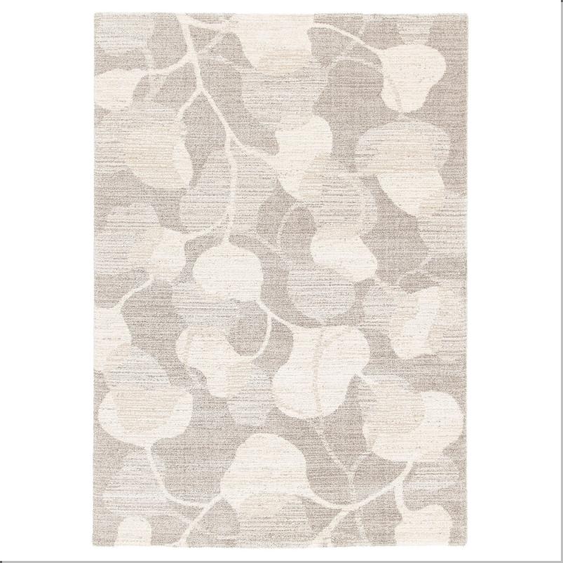 ÄLSKEGRAS エルスケグラス ラグ パイル短 - グレー ベージュ/リーフパターン 160x230 cm