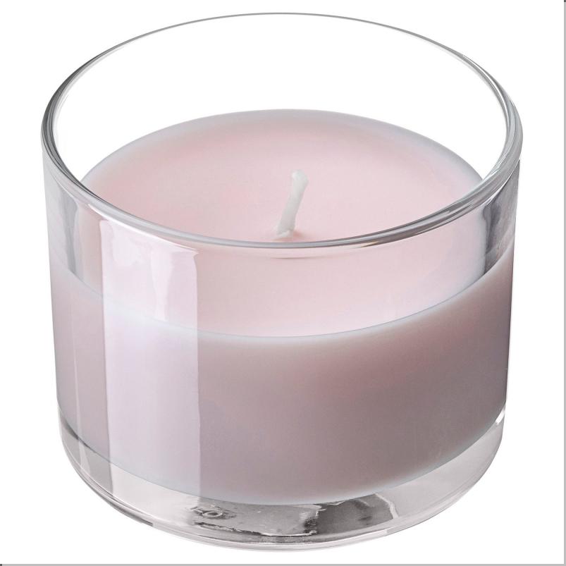LOTSFÅGEL ロッツフォーゲル アロマキャンドル グラス入り - ピンクの花 ペールピンク 20 時間