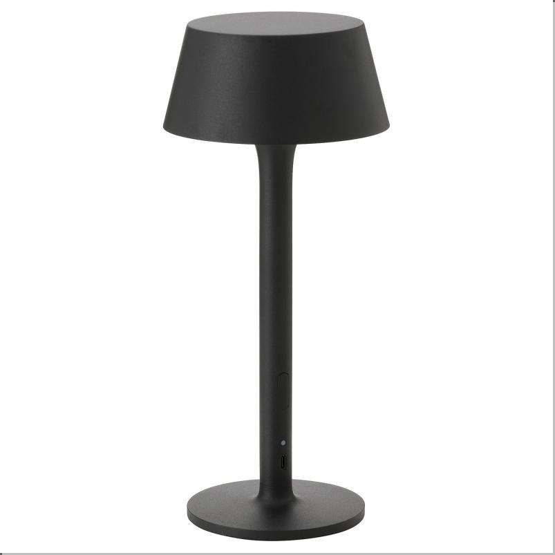 AVHÅLL アヴホール LEDポータブルランプ - 電池式 調光可能/ブラック 屋外用 29 cm